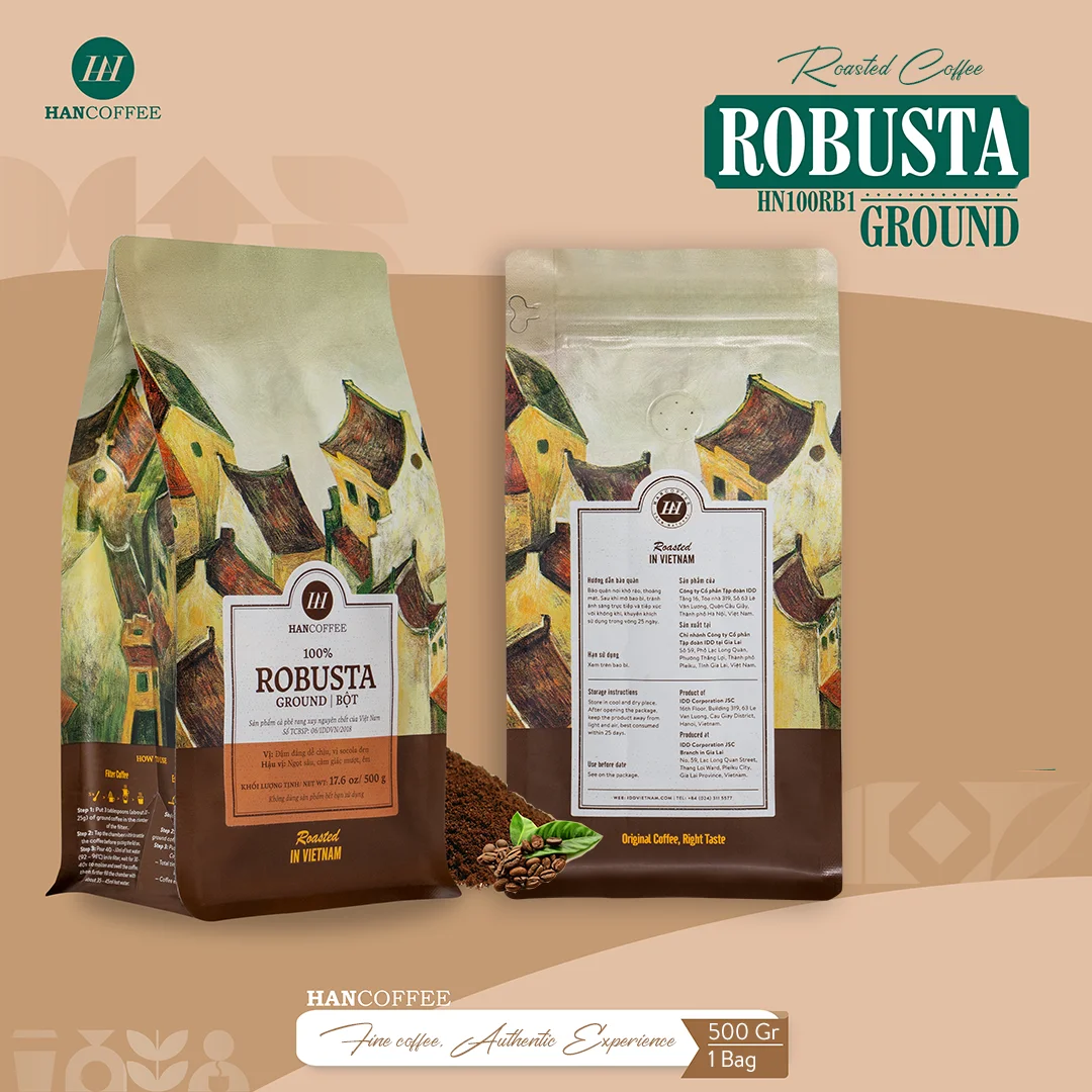 Direct Manufacturer Wholesale 500gr Bag Roasted Ground Robusta Arabica Coffee Powder OEM/ODM Supported Instant Coffee Drinking