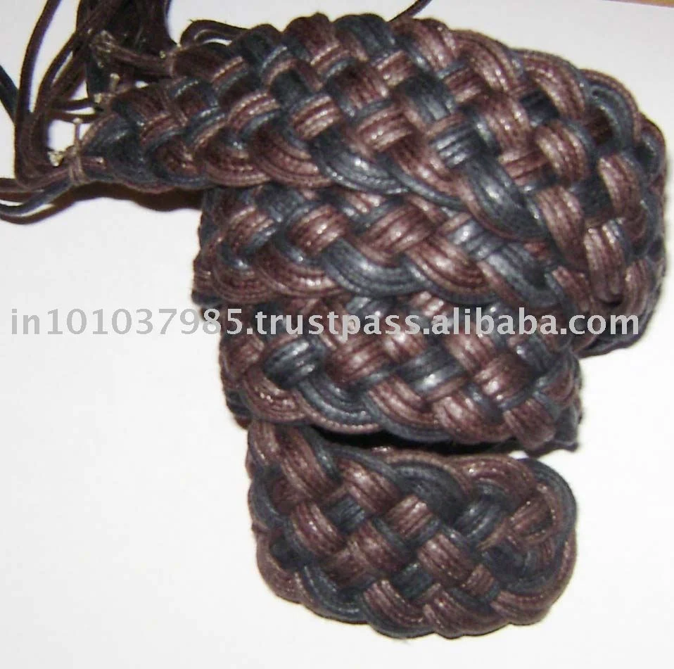 Cotton Braided Fancy Belts with Metal Buckle Whole Sale Price