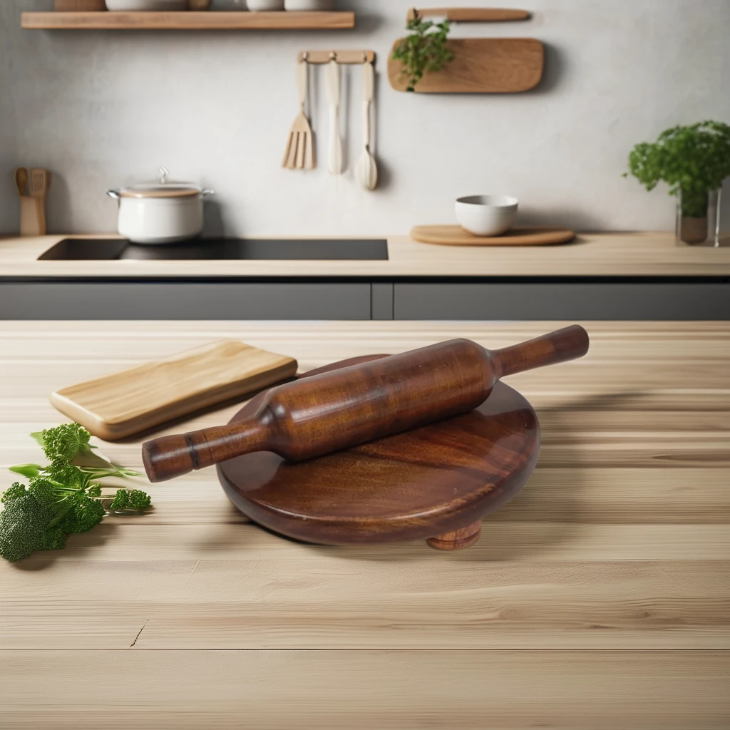 Acacia Wood Rolling Pin and Pastry Board Handcrafted Kitchen Tools from India Wholesale Pizza & Rolling Pins for Sale