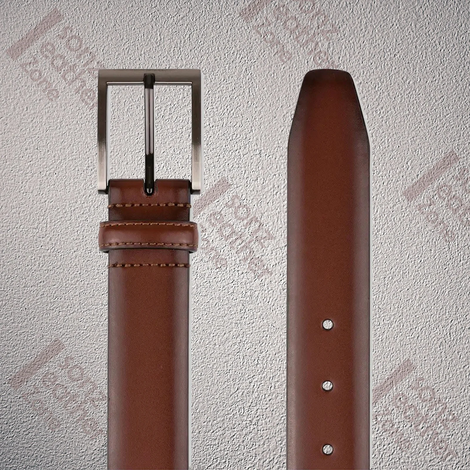 Brown Color Cow Leather Belt Men Genuine Leather Belt Metal Pin Belt Buckle