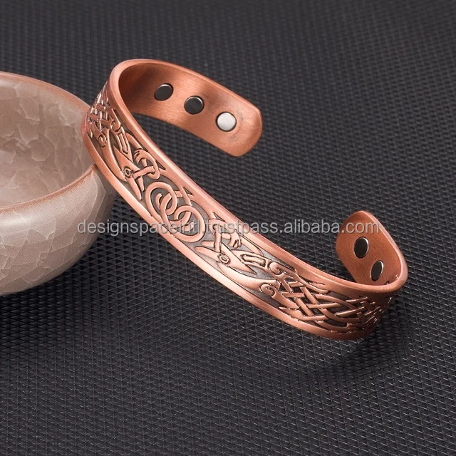 Buy Pure Copper Unique Design Cuff Bracelet at wholesale rate