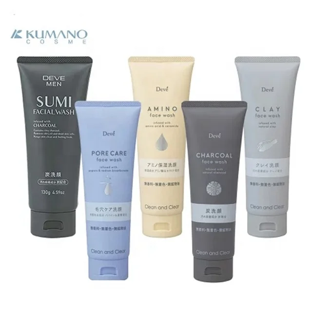 Made in Japan Deve Charcoal & Clay Facial Wash Gel 200g with Binchotan Charcoal and Moroccan Ghassoul Wholesale Hot Selling 2023