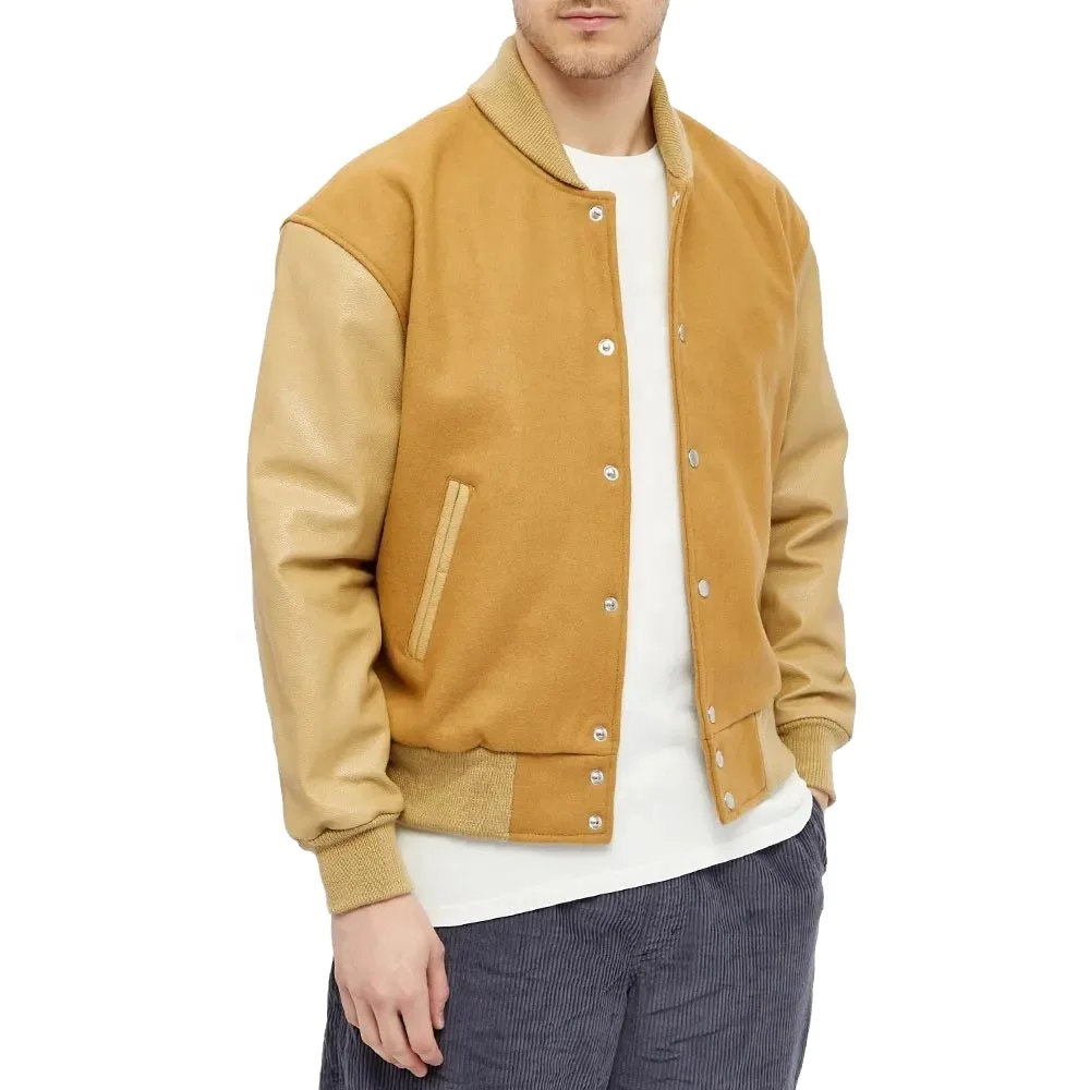 Good Quality Plus Size Wholesale Lettermen Jackets Wool Body Leather Sleeves Breathable Winter Varsity Jacket