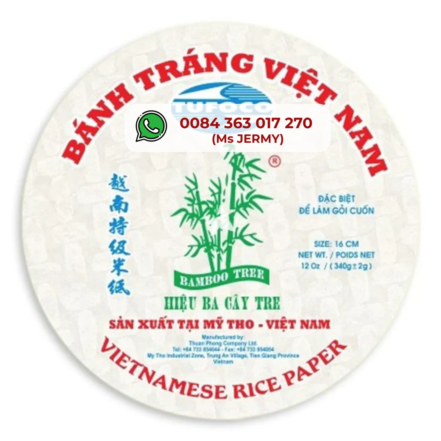 Wholesale Rice Paper Rice Vermicelli Vietnam products Spring Roll Fresh Roll Wraps Salad Rolls Chips 16cm 20cm 22cm 30cm 32cm