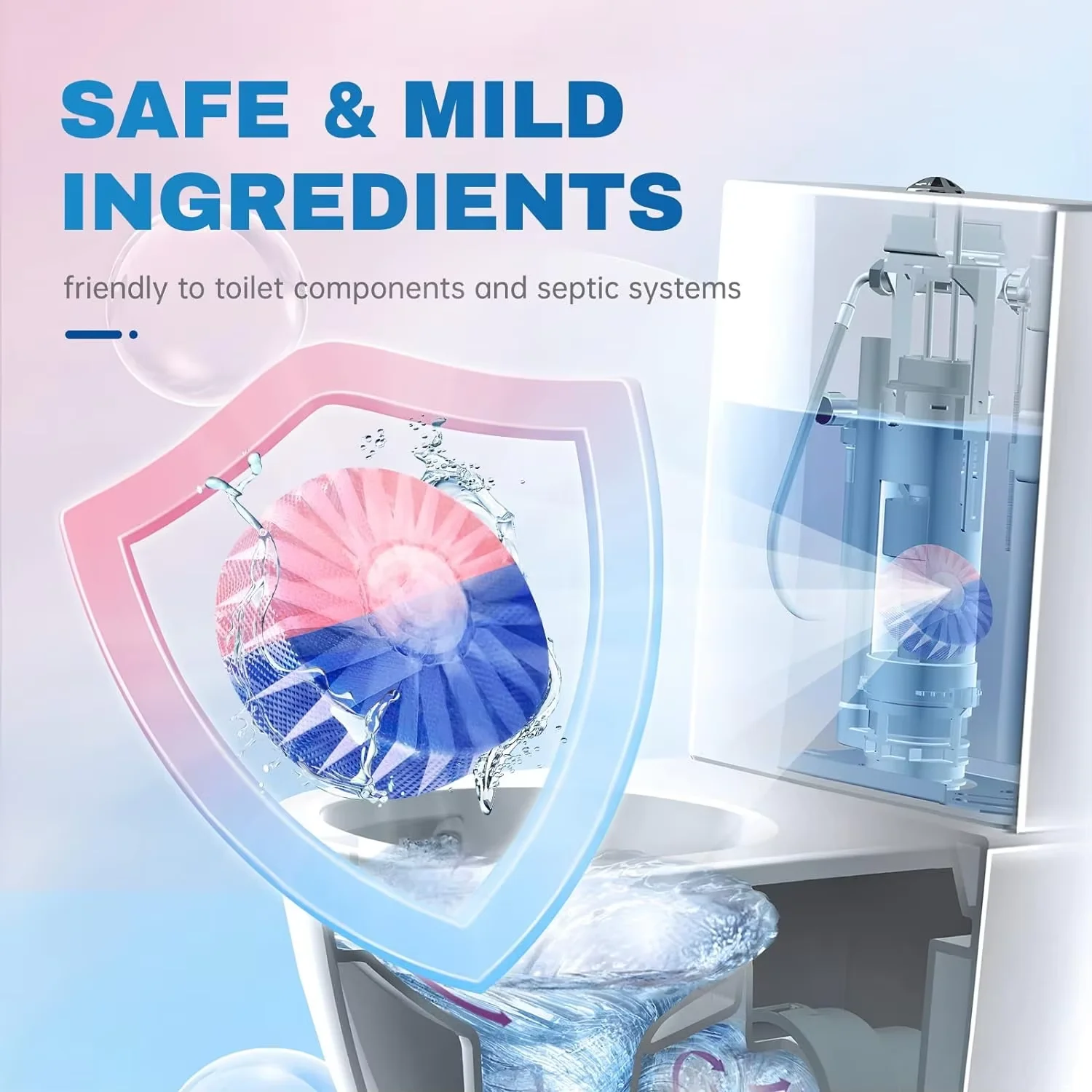Custom Package hotel Toilet Cleaner Detergent Automatic Flush Toilet Cleaner Household Bathroom Rose Scent Deodorizer