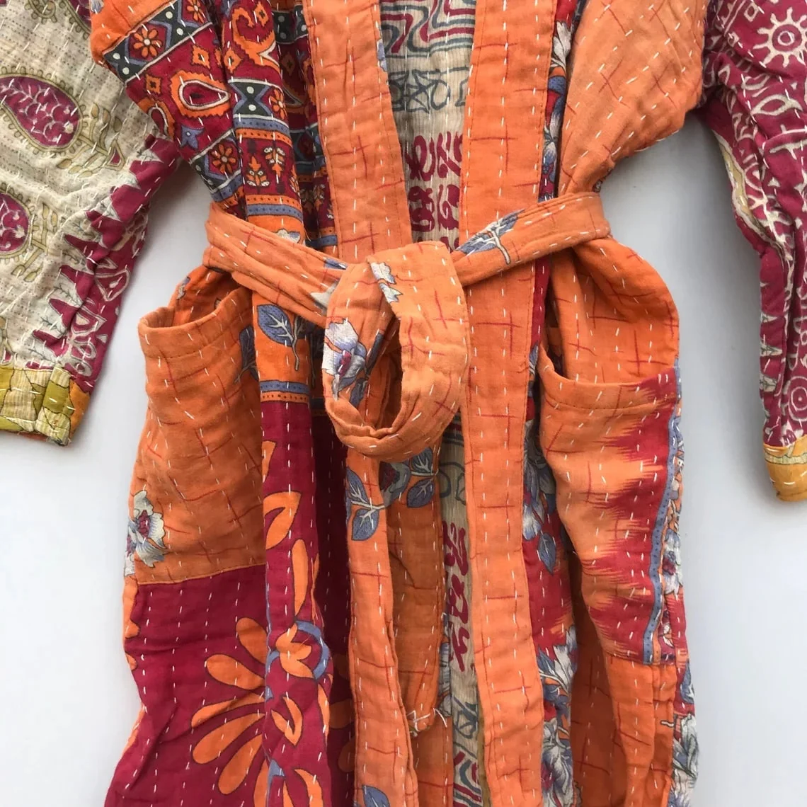 Новое поступление винтажное пальто Kantha для ванны хлопковое шитое вручную женщин