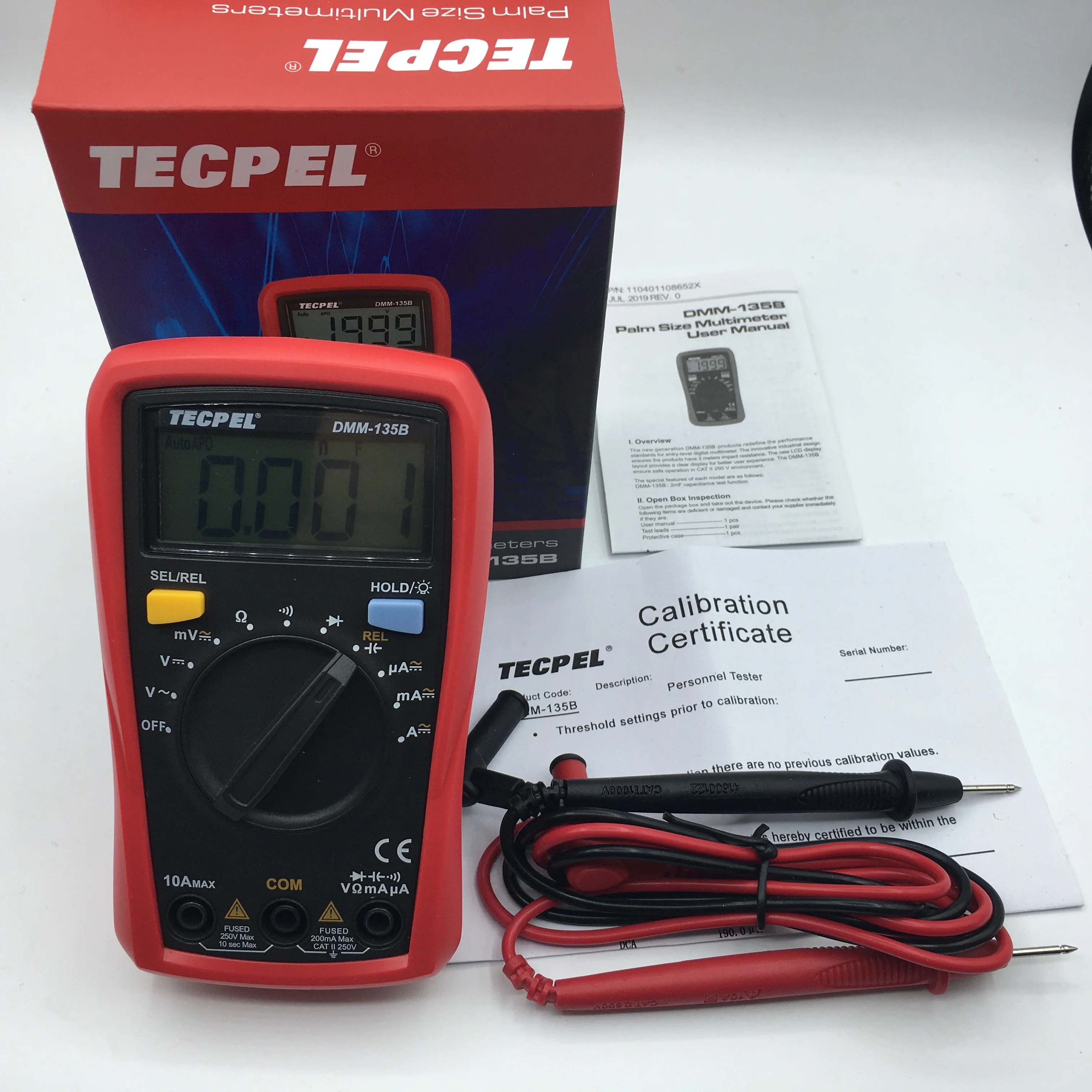 TECPEL DMM-135B карман цифровой измеритель 1999 отсчетов