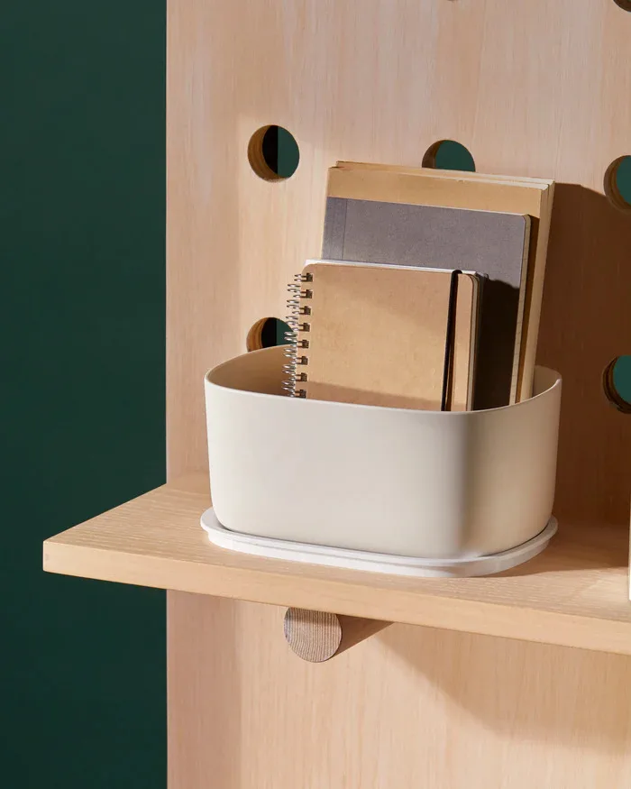 Manufacture Wholesale Minimal Storage Bin with Lid Plastic Box White Color For Household Storage