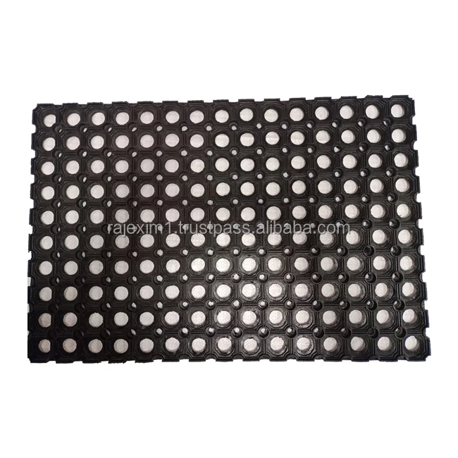 Hot Selling Tufted Polypropylene Mats with Sustainable Rubber Striped Border Waterproof Patterned for Sale