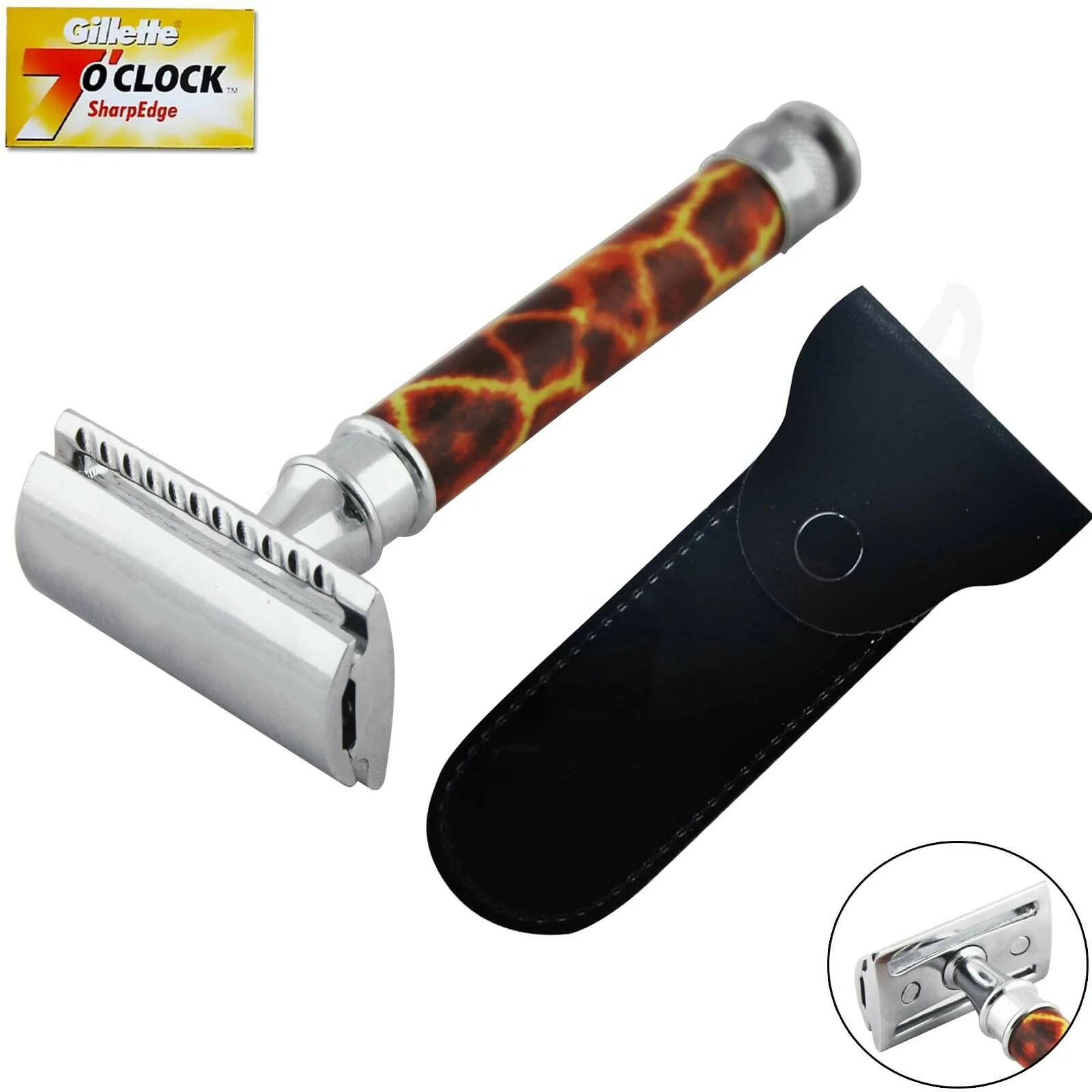 Парикмахерские мужские и женские бритвенные ручные безопасные бритвы Набор станки с двойной кромкой длинной ручкой держатель-подставка щетка для бритья