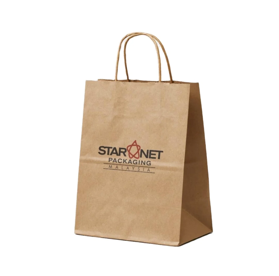 Recyclable Kraft Paper Bag With Handle Shopping Paper Bag Take Away Bag Packaging