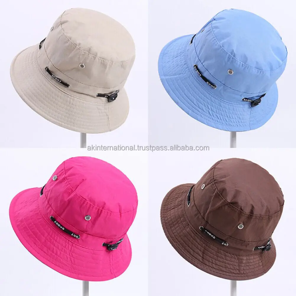 High Quality Bucket Hat Cap Cotton Fishing Boonie Brim Visor Sun Hat Summer Men Women Camping