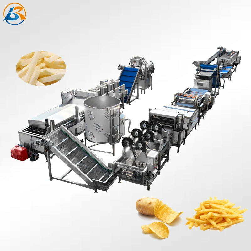 High quality and complete industrial fully automatic frozen French fries processing production line potato chip making machine
