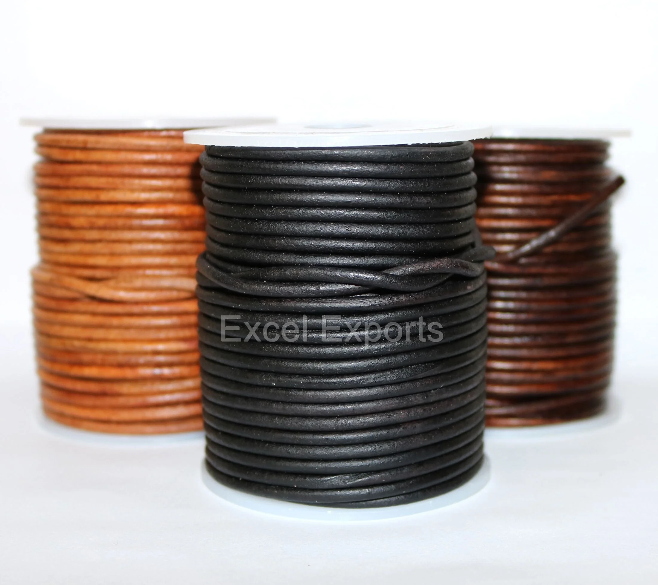 Best Amazon selling leather cord 1.5mm 2mm round leather cord wholesale all size and colors accept custom