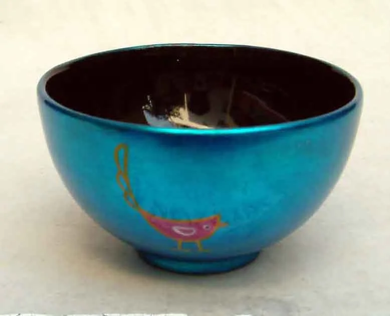 Рисовая чаша с круглым лаком изделия ручной работы из Вьетнама подходит для домашнего декора посуды кухонной утвари