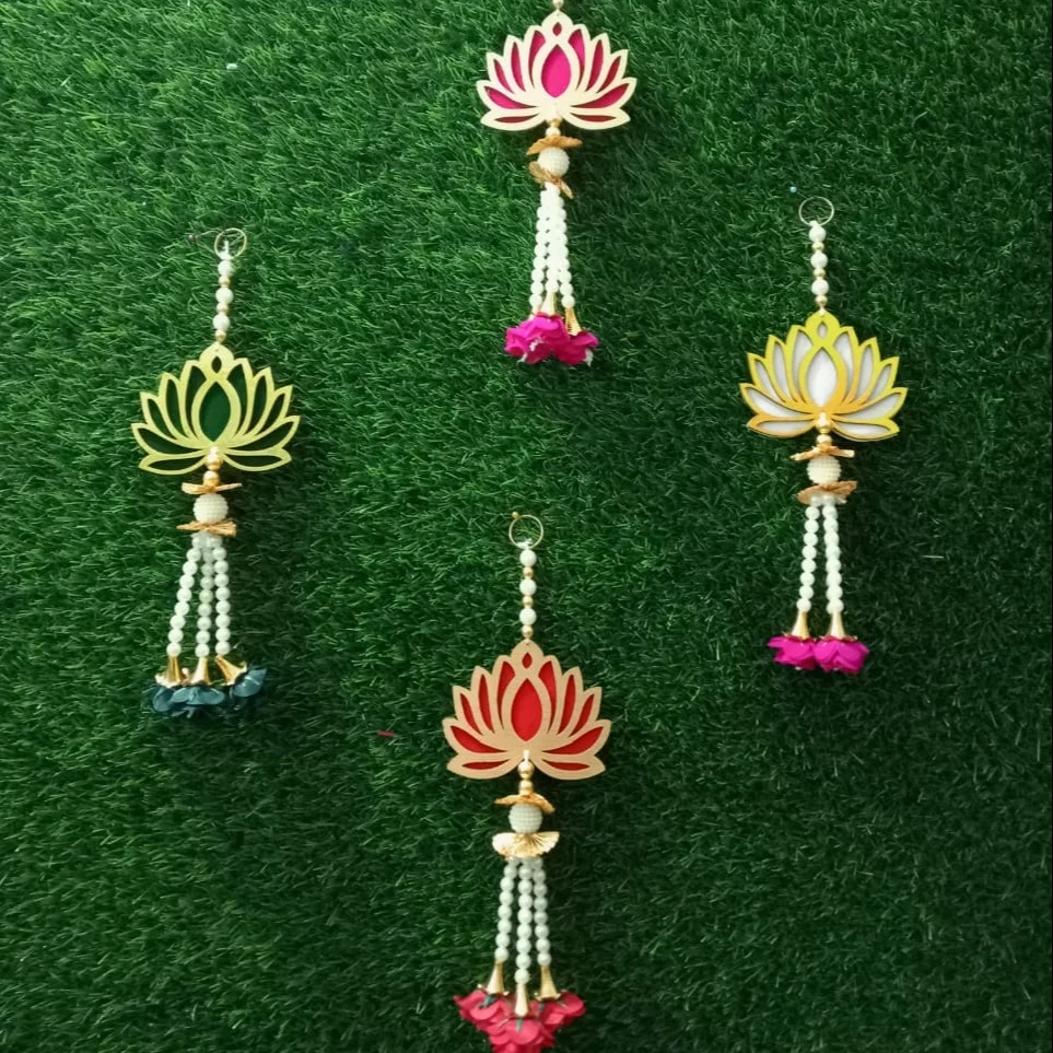 Lotus Hangings With Tassels for Decoration Floral Wall Hangings for Diwali Decor Hanging Diwali Wedding Gift Decor
