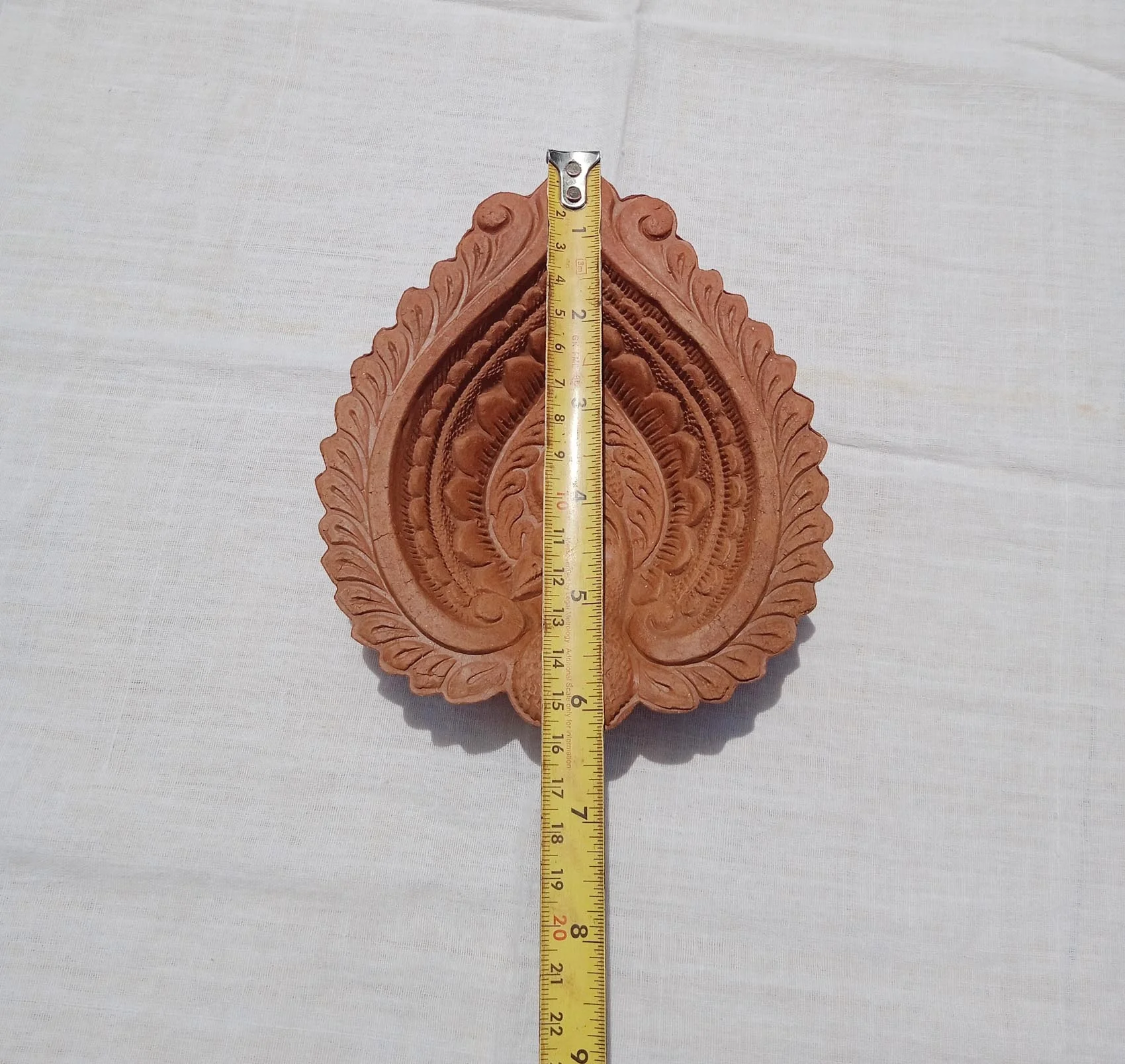 Natural clay terracotta Handmade peacock designed red clay diwali diyas oil lamps for diwali festival and rituals