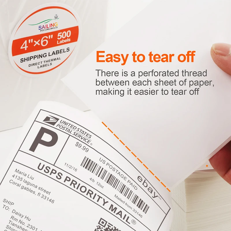100X150 6X4 Thermal Mailing Address Label100*150Mm Printing Waterproof Shipping Label