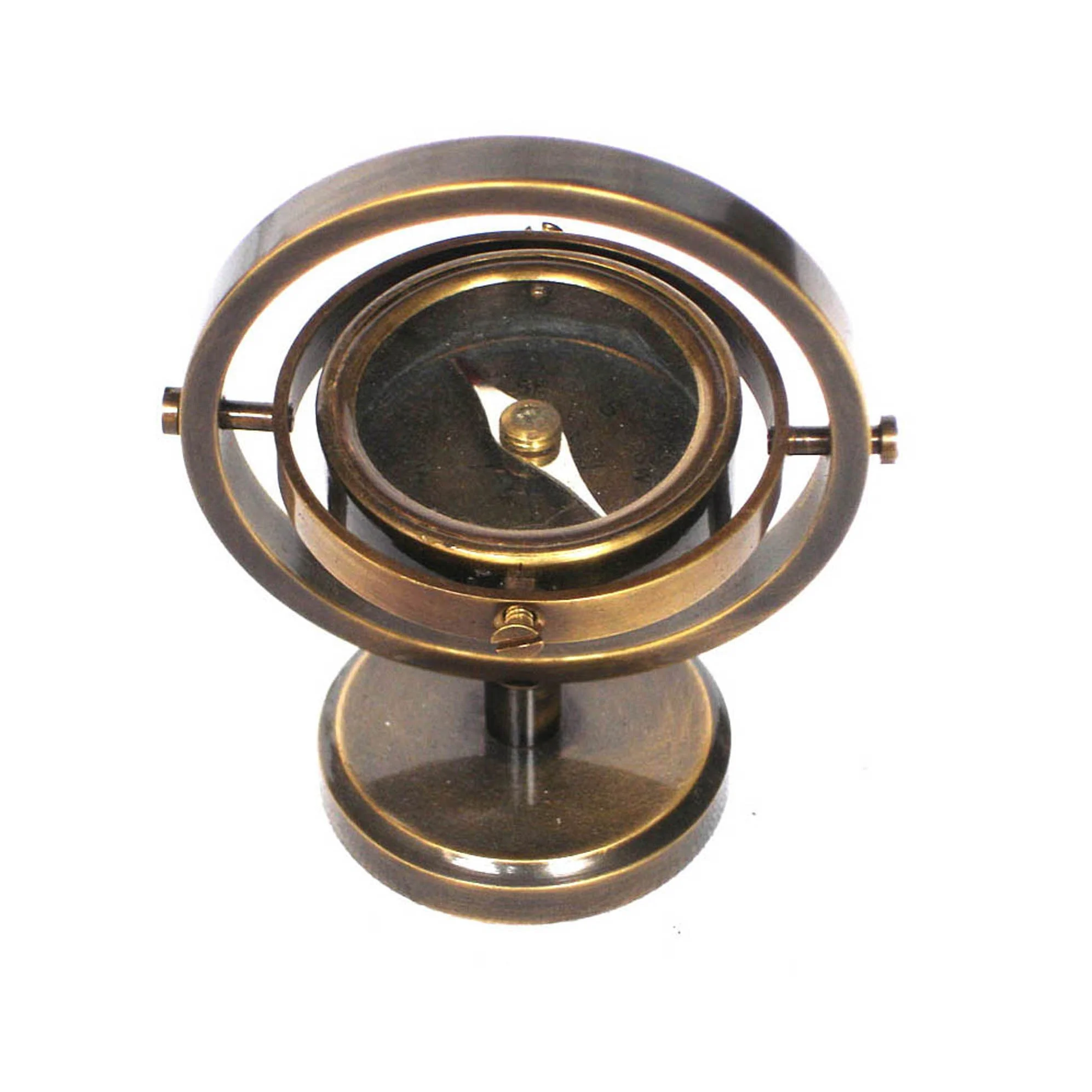 Top Selling Brass Antique Sundial Compass nautical vintage shiny brass flip cover outdoor compass with leather case