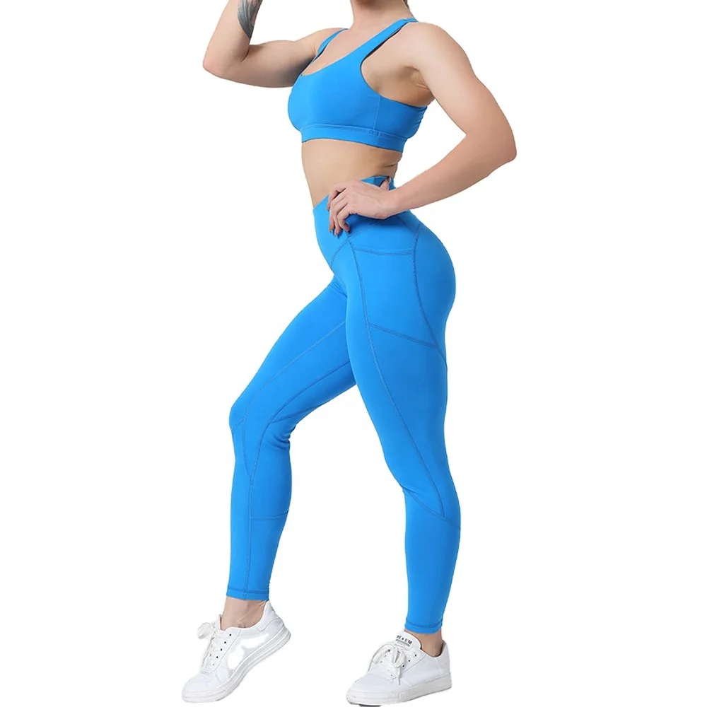 Popular Seamless Yoga Suit Wide bottom suppliers fitness wear yoga gym wear crop top tank top woman yoga sport sexy nude bra