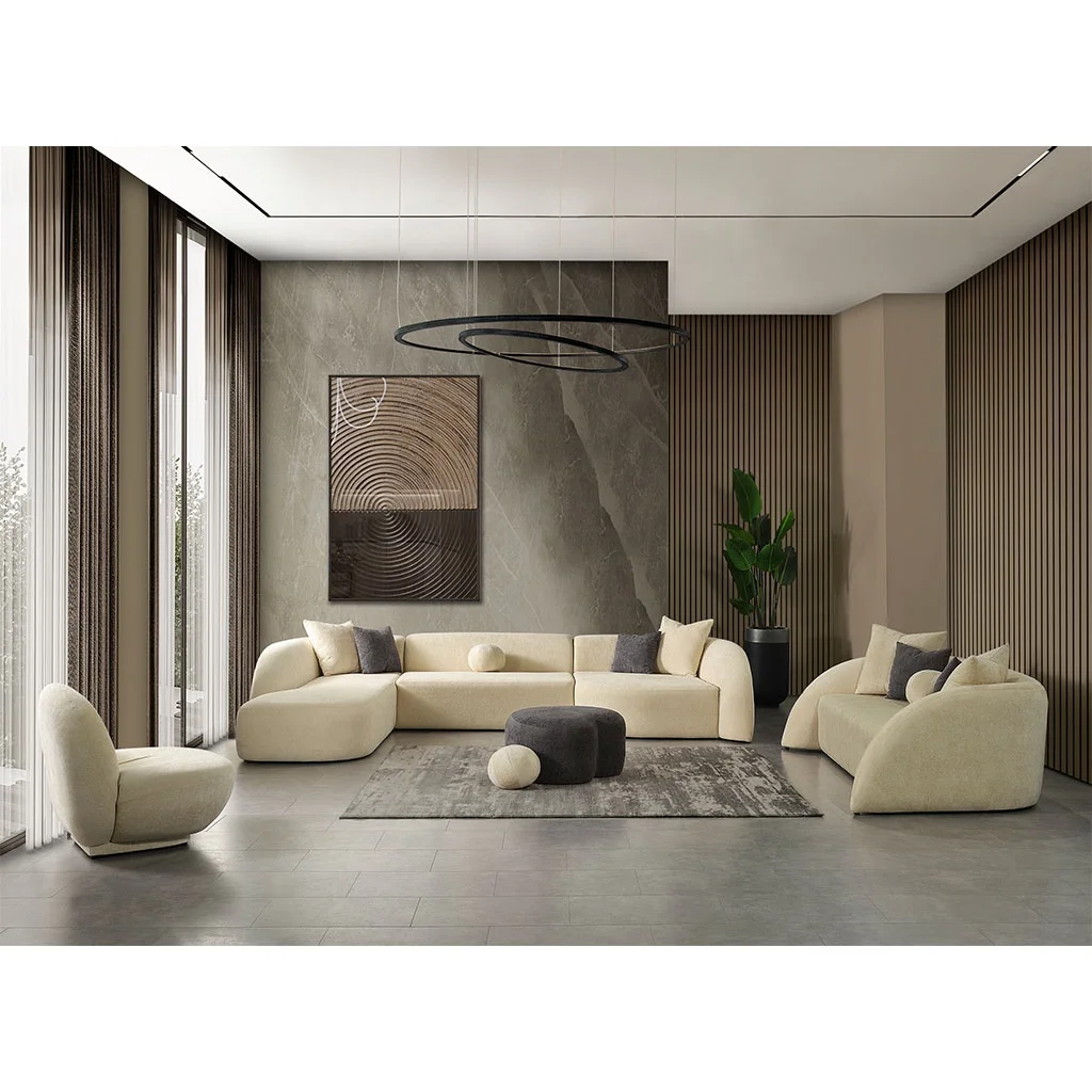 Italian European Curved designer arc U shape Round Cloud Modern Luxury Sectional Lounge Sofa Half Circle Coach