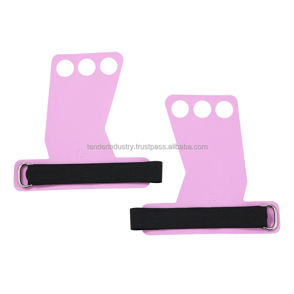 Gym Exercise Fitness Weight Lifting 3 Hole Hand Grips Custom Logo Weightlifting Gymnastic Carbon Grips