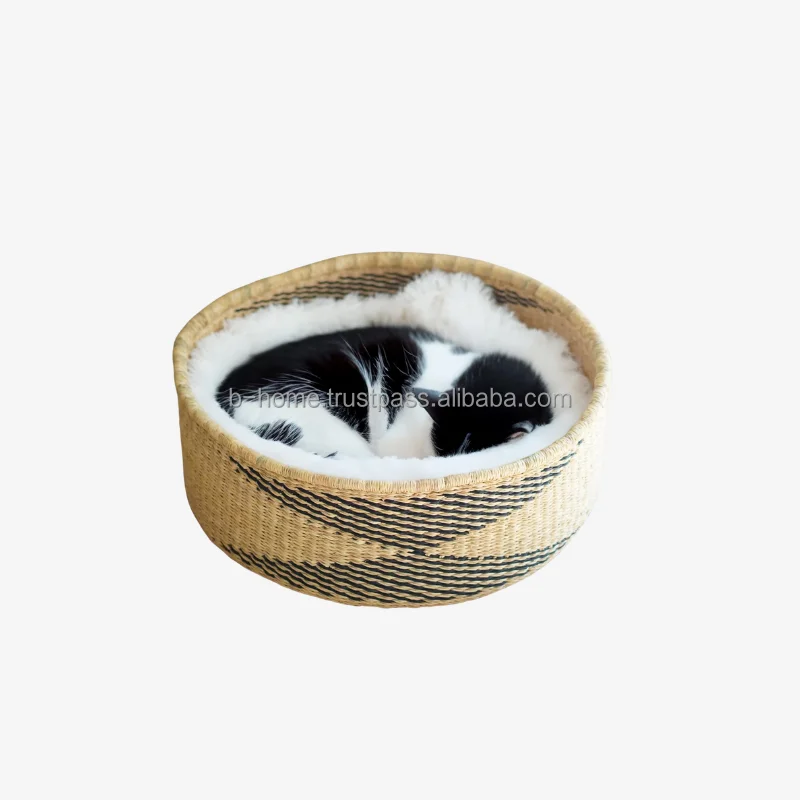 High Quality Pet House, handicraft Seagrass Pet House Cat Litter Kennel, Removable and Washable Small Dog Bite Nest