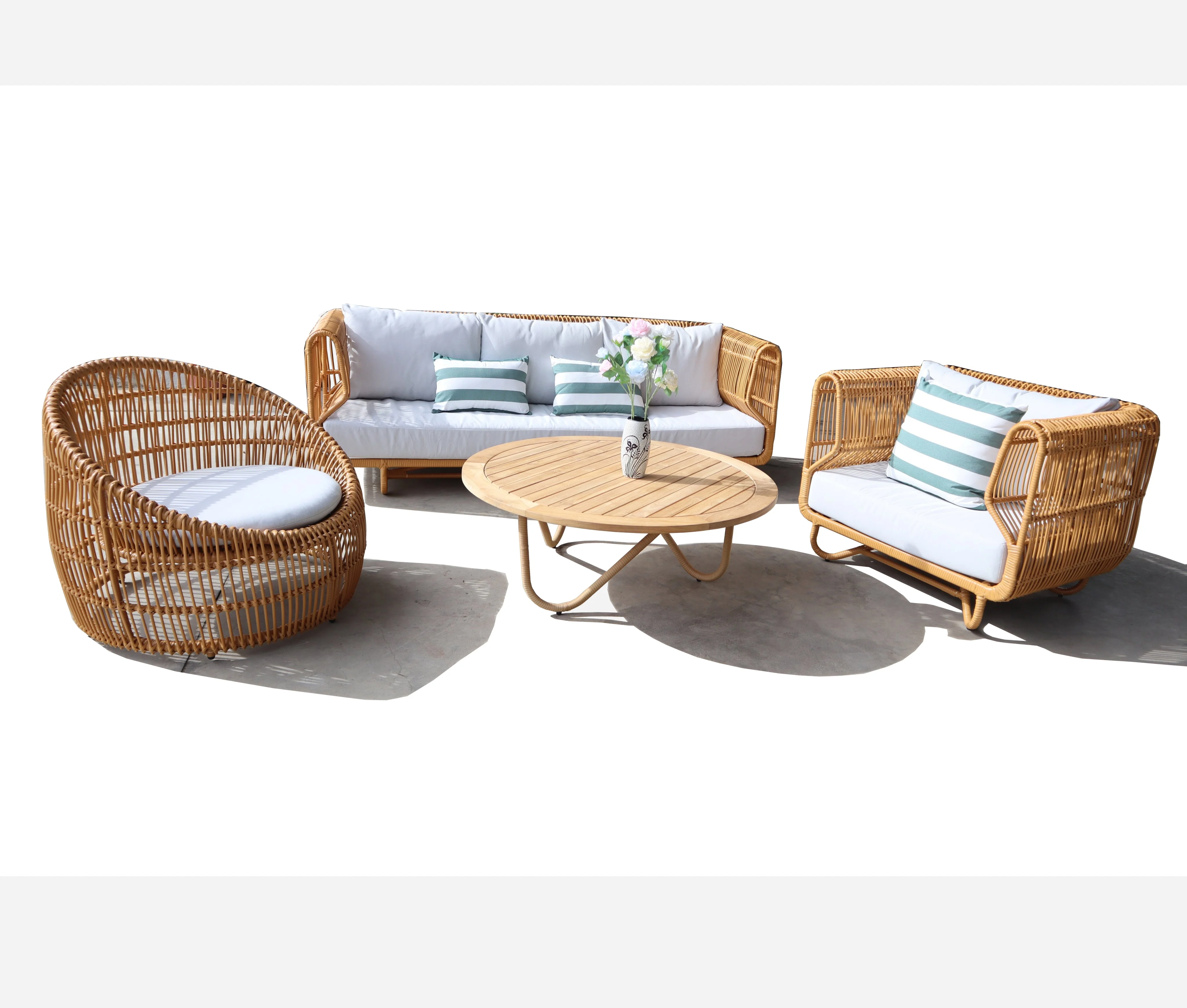 PRSF-206 Outdoor Sofa Set Wicker Rattan Furniture Leisure seating Garden Patio set made in Vietnam