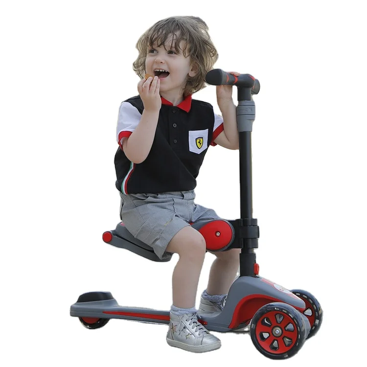 Kids scooter 3 wheels LED wheels children scooter with seat