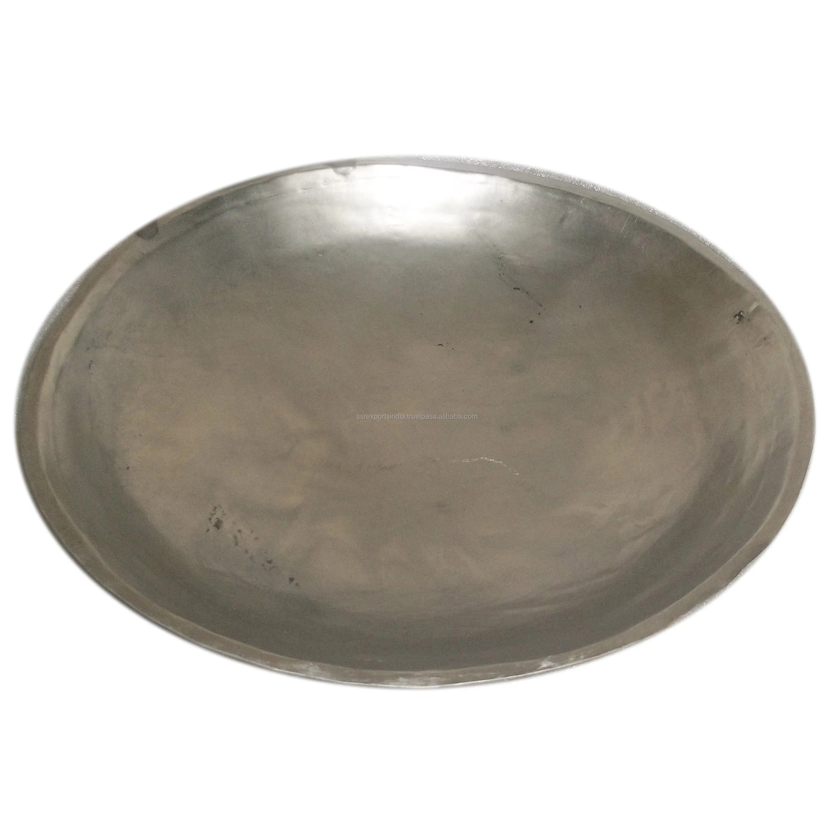 Silver Powder Coated Luxury Iron Metal Charger Plates Tray Set Small Size Serving Tray with Gold Metal Plate Decorative Purpose