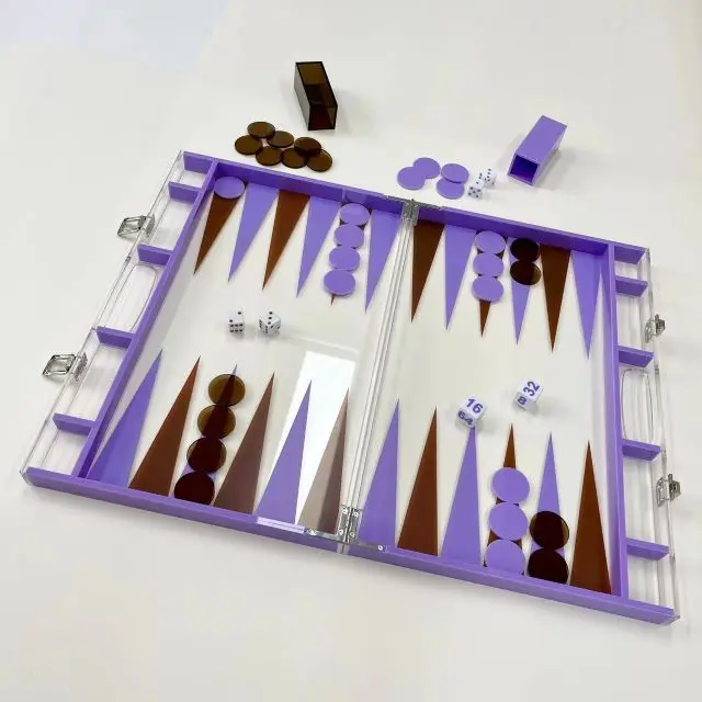 Best selling in USA UK Custom Design Large Backgammon Box Set Acrylic Game