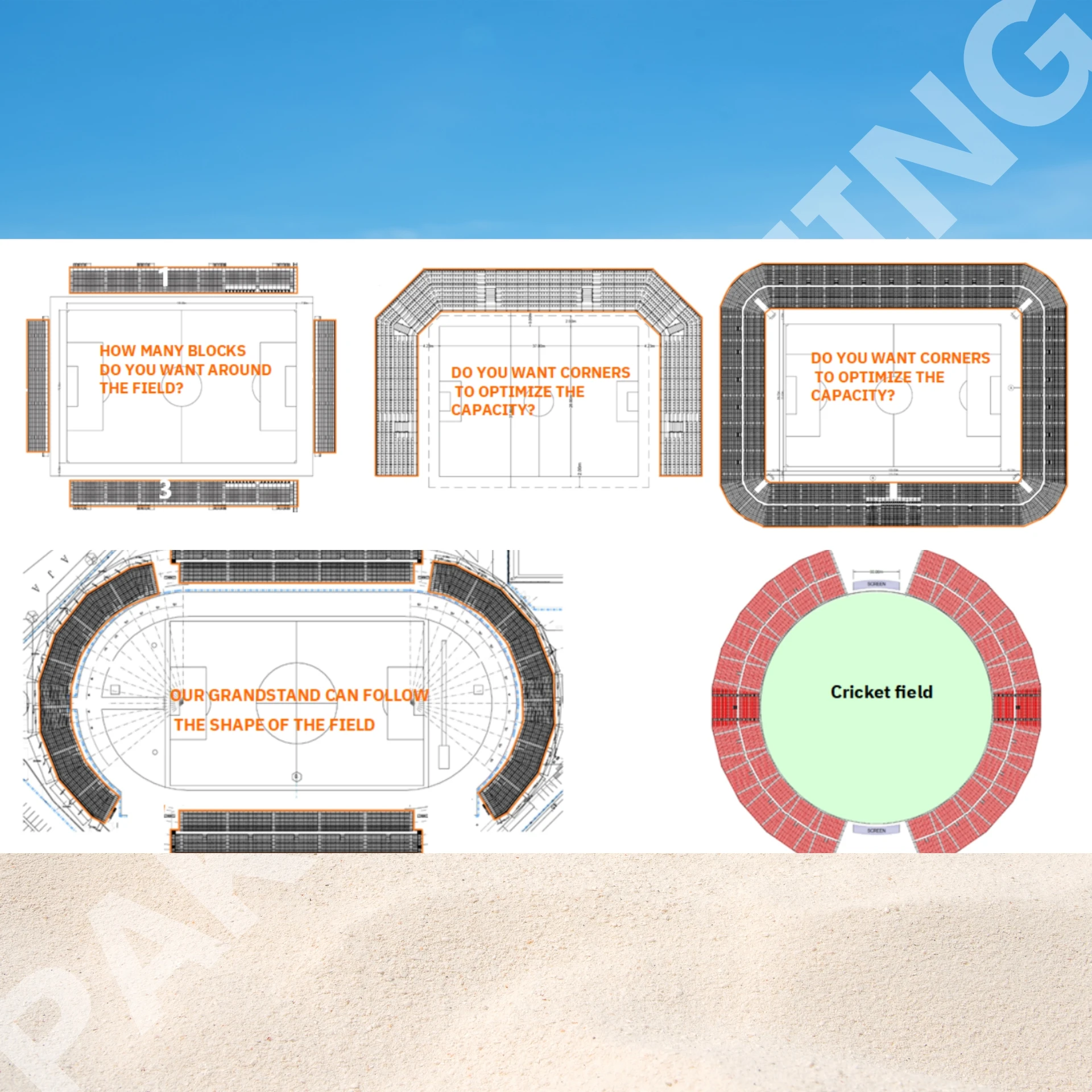 Grandstand stand for Karting track Show Seating Solution for Entertainment Events