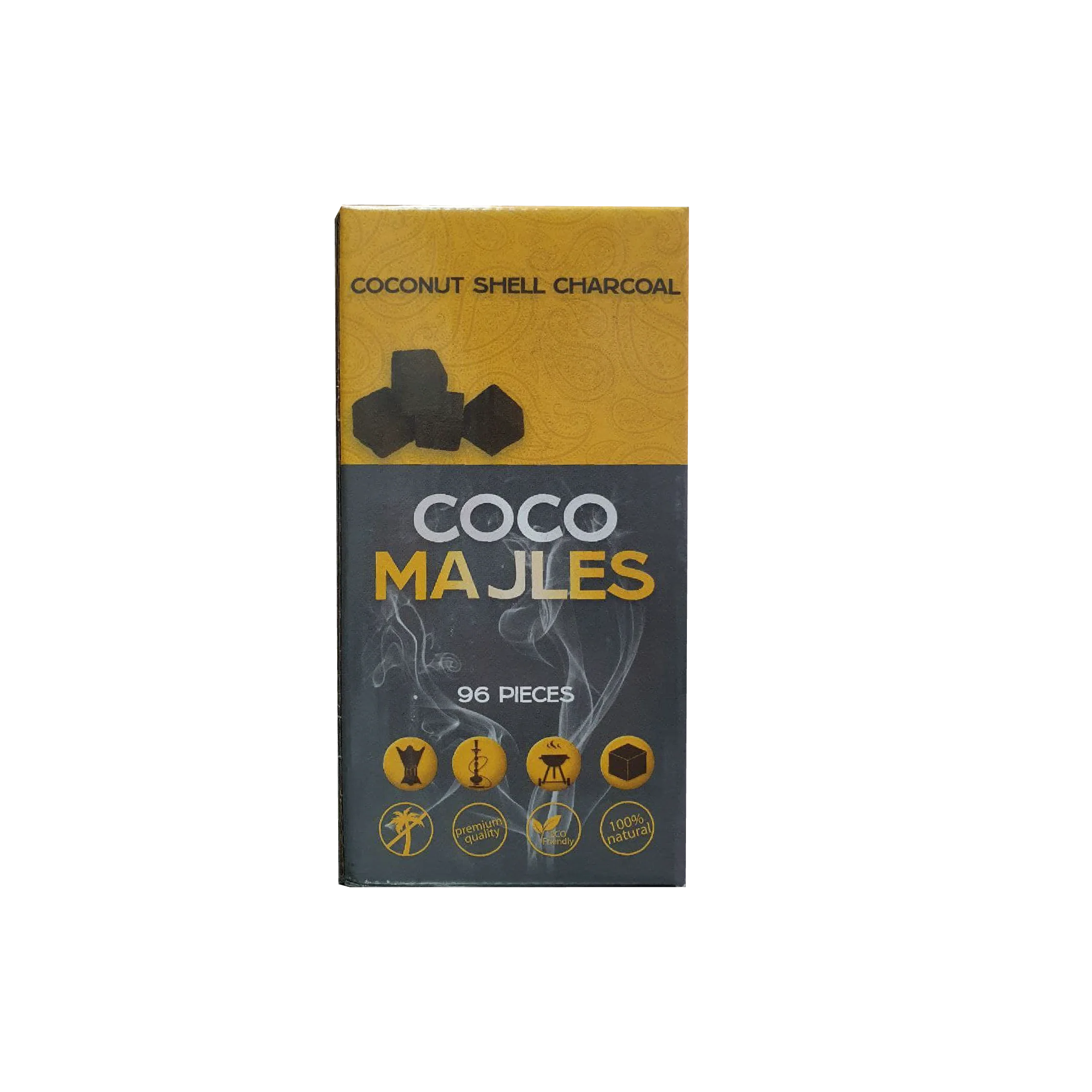 72 pieces Coco Majles Coconut Coal Shell Smokeless Friendly Shisha Coal Factory Price High Quality Natural from Thailand