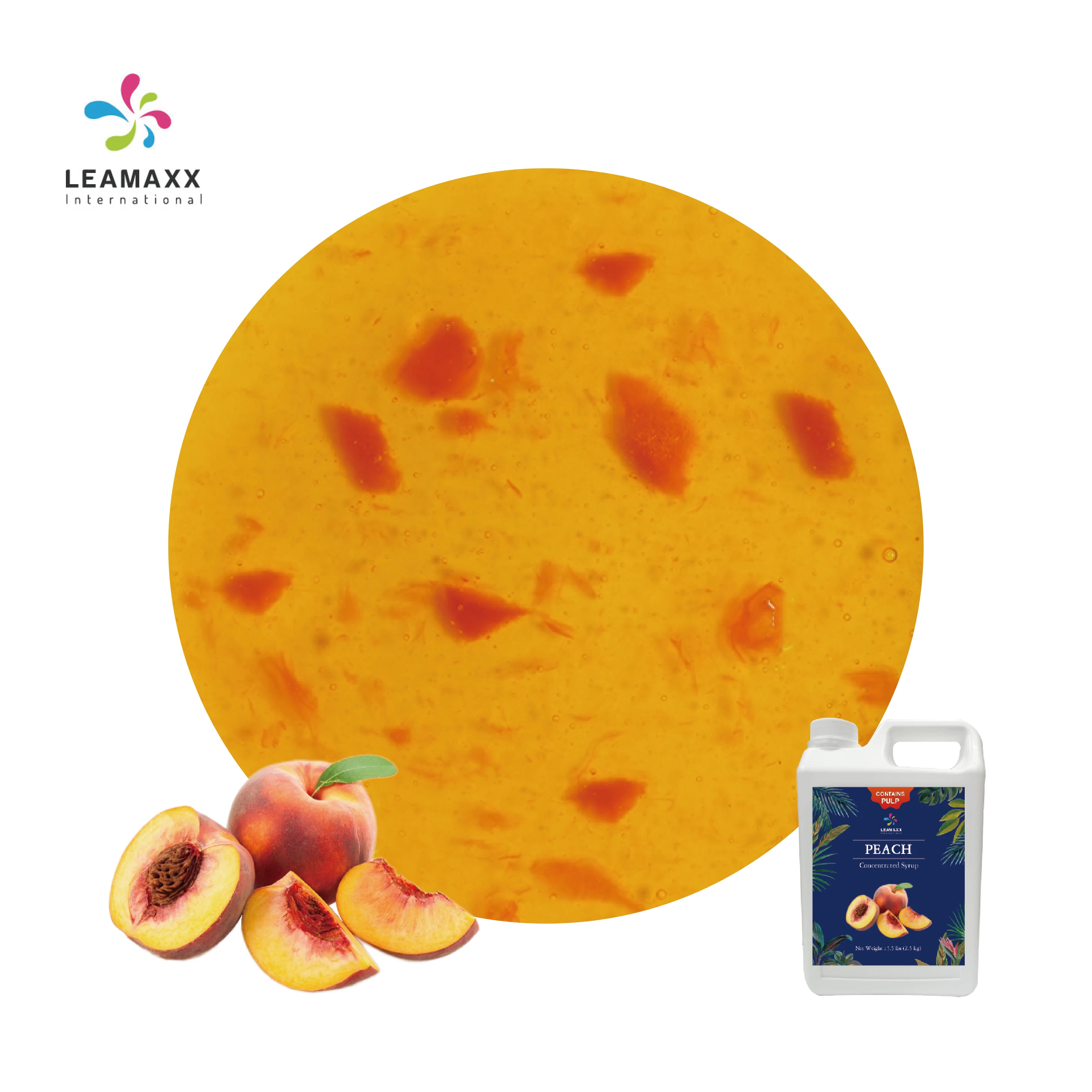 Taiwan Premium Concentrated Peach Fruit Syrup Juice Pulp from Bubble Milk Tea Smoothie Supplier Wholesale