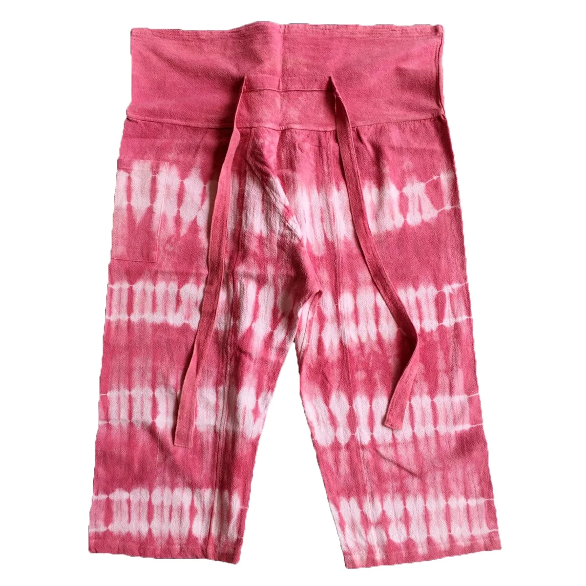 Женские брюки tie dye natural crafts летние унисекс без химикатов розового цвета с тремя белыми