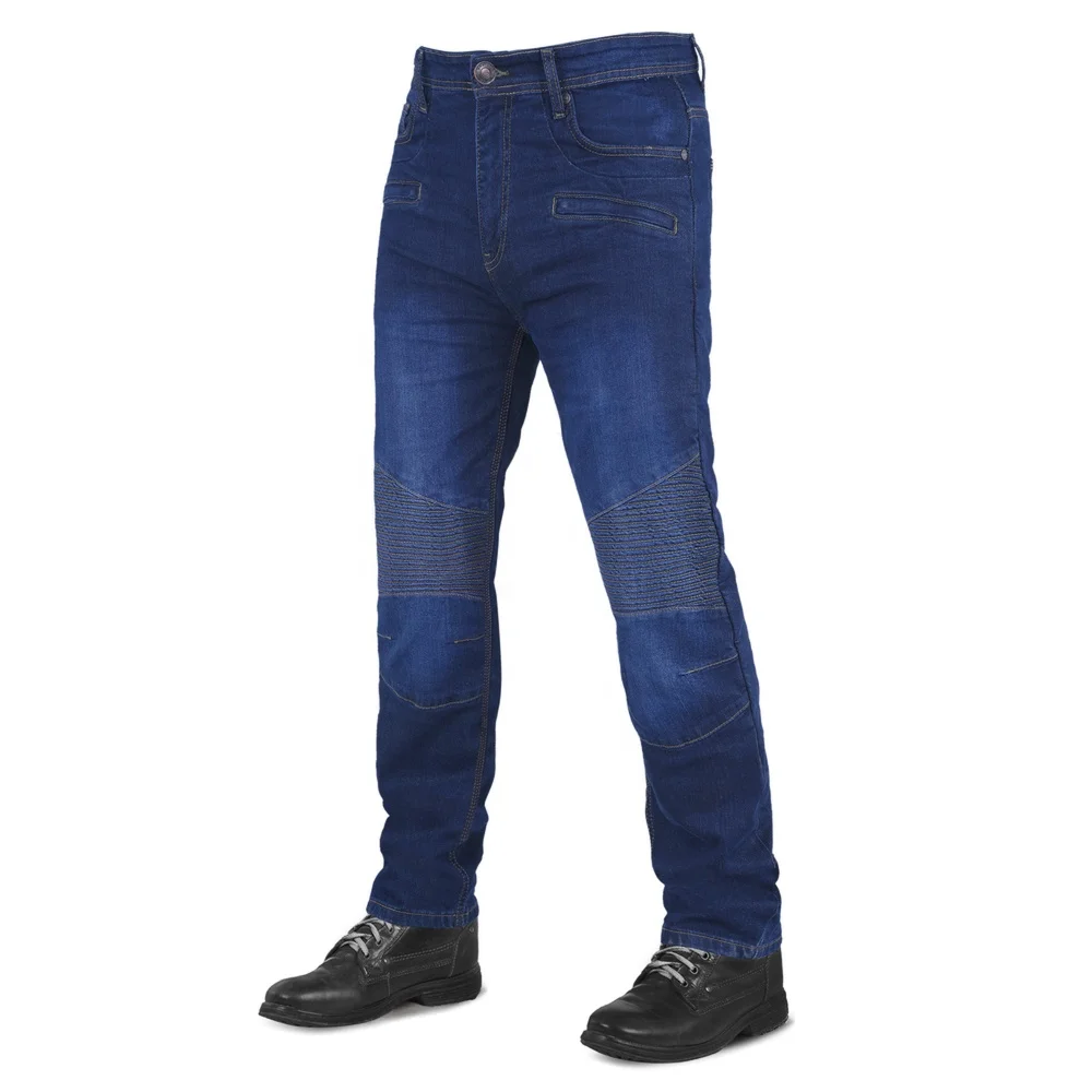 Biker Jeans/Motorbike Riding Denim Jeans/ Motorcycle Denim Jeans Reinforced With Abrasion Resistant Lining Blue  wrinkled jeans