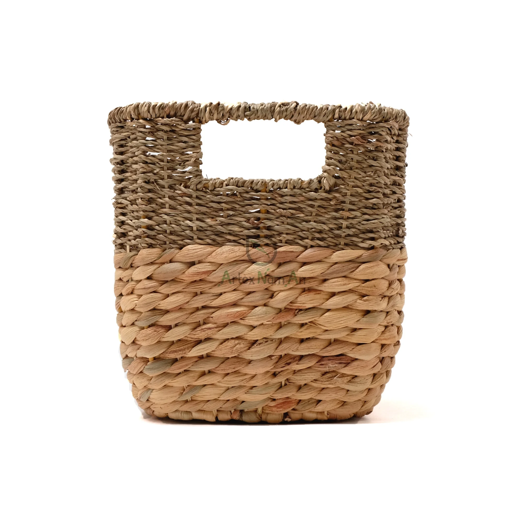 Seagrass mix water hyacinth storage basket/wicker rectangular stackable basket organizer/storage tote for minimalist home decor
