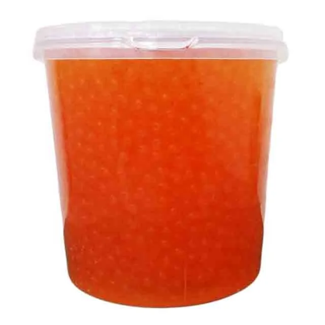 Peach Topping popping boba