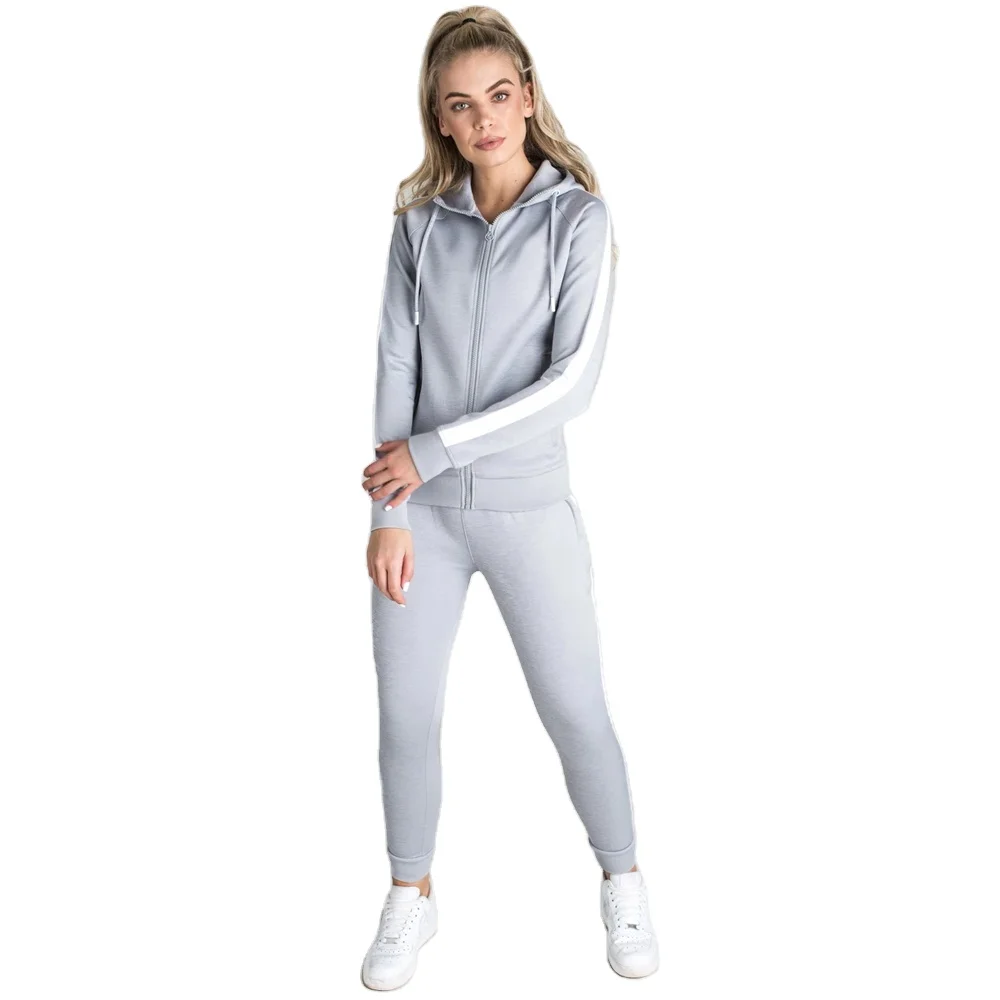 Custom Logo Ladies Jogger 2 Piece Fitness Clothing Sweat Track Suits Jogging Sportsuit Womens Tracksuits