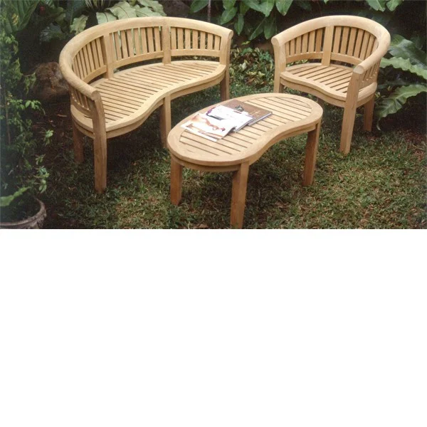 hotel restaurant furniture teak patio outdoor garden furniture garden set banana set bench , chair and table