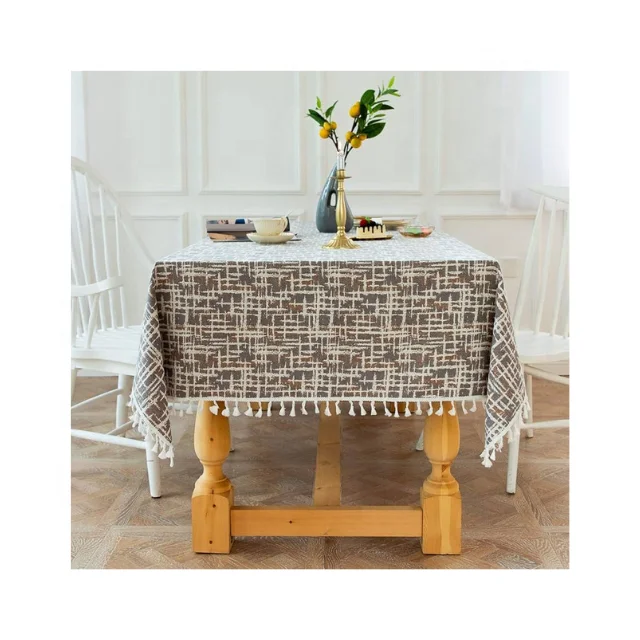 Luxurious Abstract Ecofriendly Embroidered Tablecloth 60x84 Inches Custom Sizes Perfect For Elegant Dining And Special Events