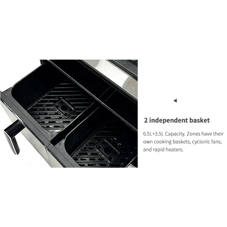 2400W 10L Dual Air Fryer Stainless Steel Household Oil Free Commercial Electric Digital Air Fryer Oven
