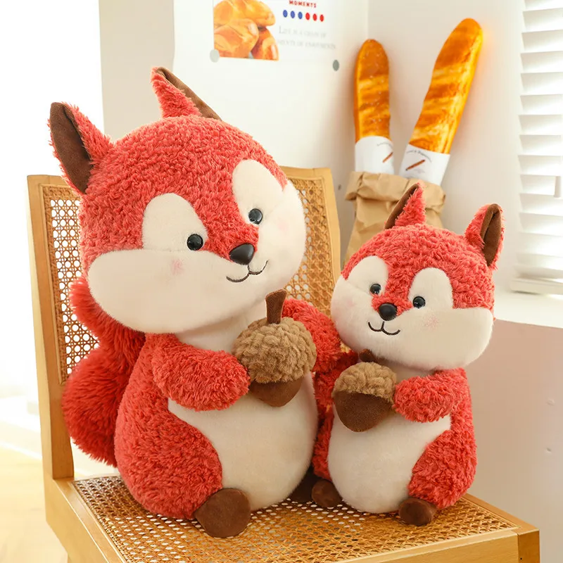 New Arrival Kawaii Squirrel Plush Toy Big Stuffed Animal Doll for Girls Holiday Gift