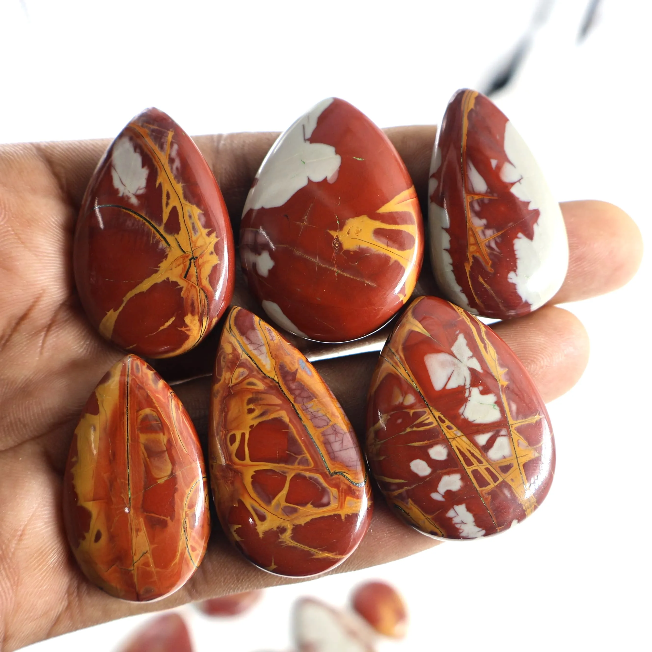 AAA+ Quality Natural Noreena Jasper Pear Loose Gemstone for Healing Jewelry OEM Cabochon Lot Free Size Jasper Gemstone
