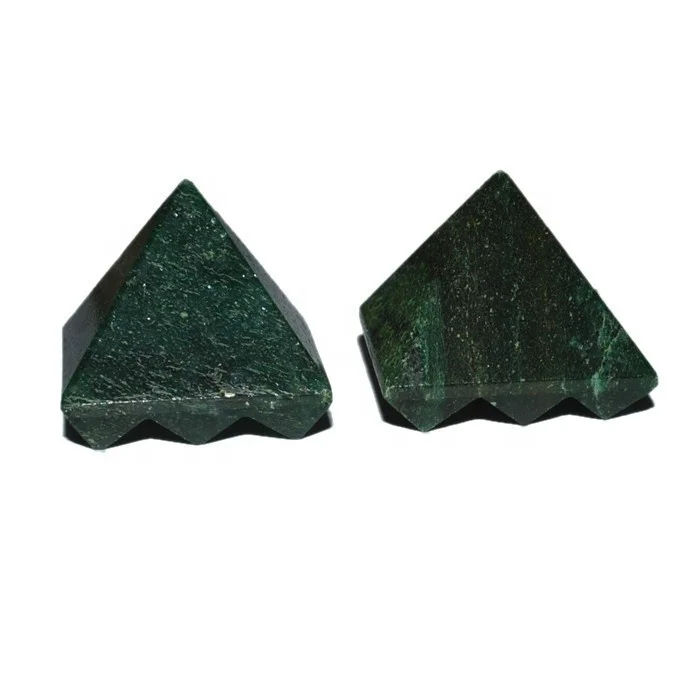 Wholesale Healing Crystal Stone craft natural Green Aventurine Lemurian 9 Cut Vastu crystal Pyramid for home decor
