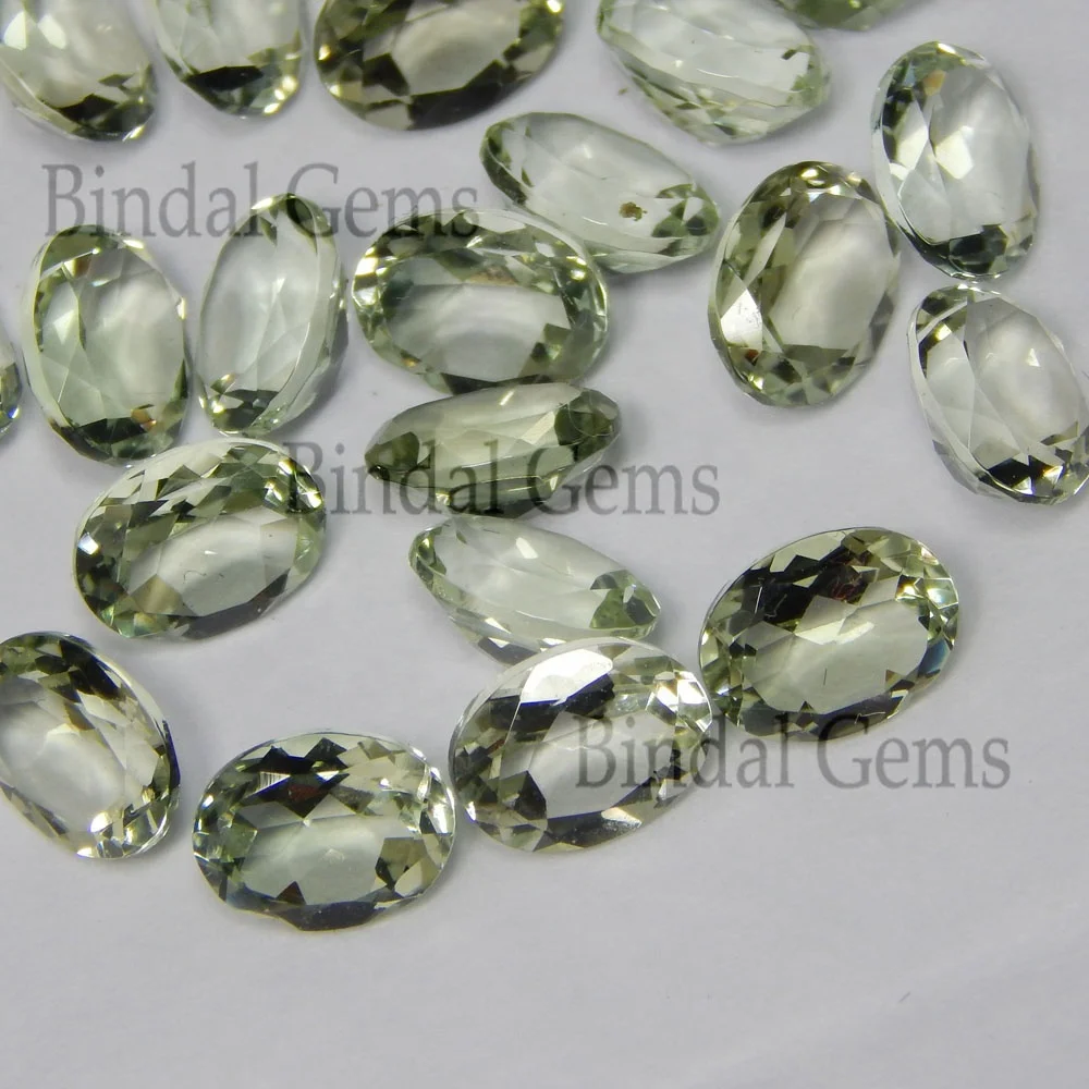 Exclusive Green Amethyst Natural Cabochon 6 x 8 MM Oval Shape Normal Cut Gemstone For Jewellery Making