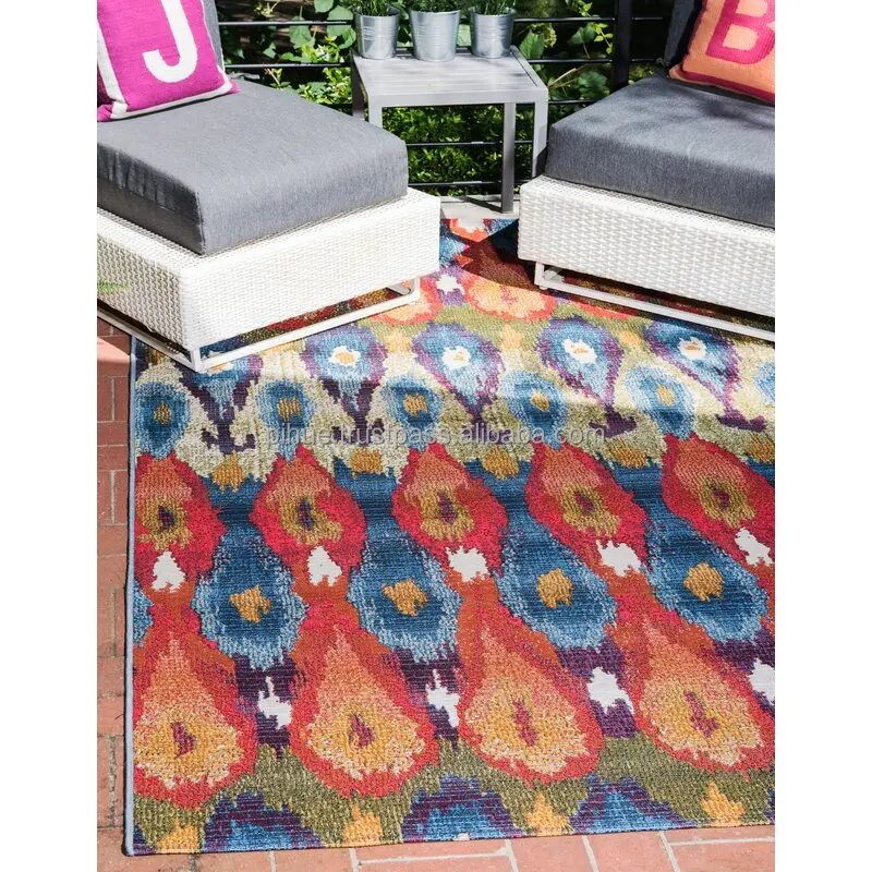 handmade Ikat traditional Indian rugs of custom size made to order bespoke any design handknotted and tufted rug of low cost