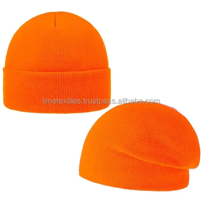 High Quality Winter Hat Embroidery Logo Knitted Beanies Hat / custom rainbow beanies with custom label