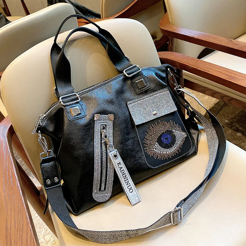 Fashion Shoulder Straps Crossbody Bag Grand Sac A Main Women Blue Evil Eye Hand Bags