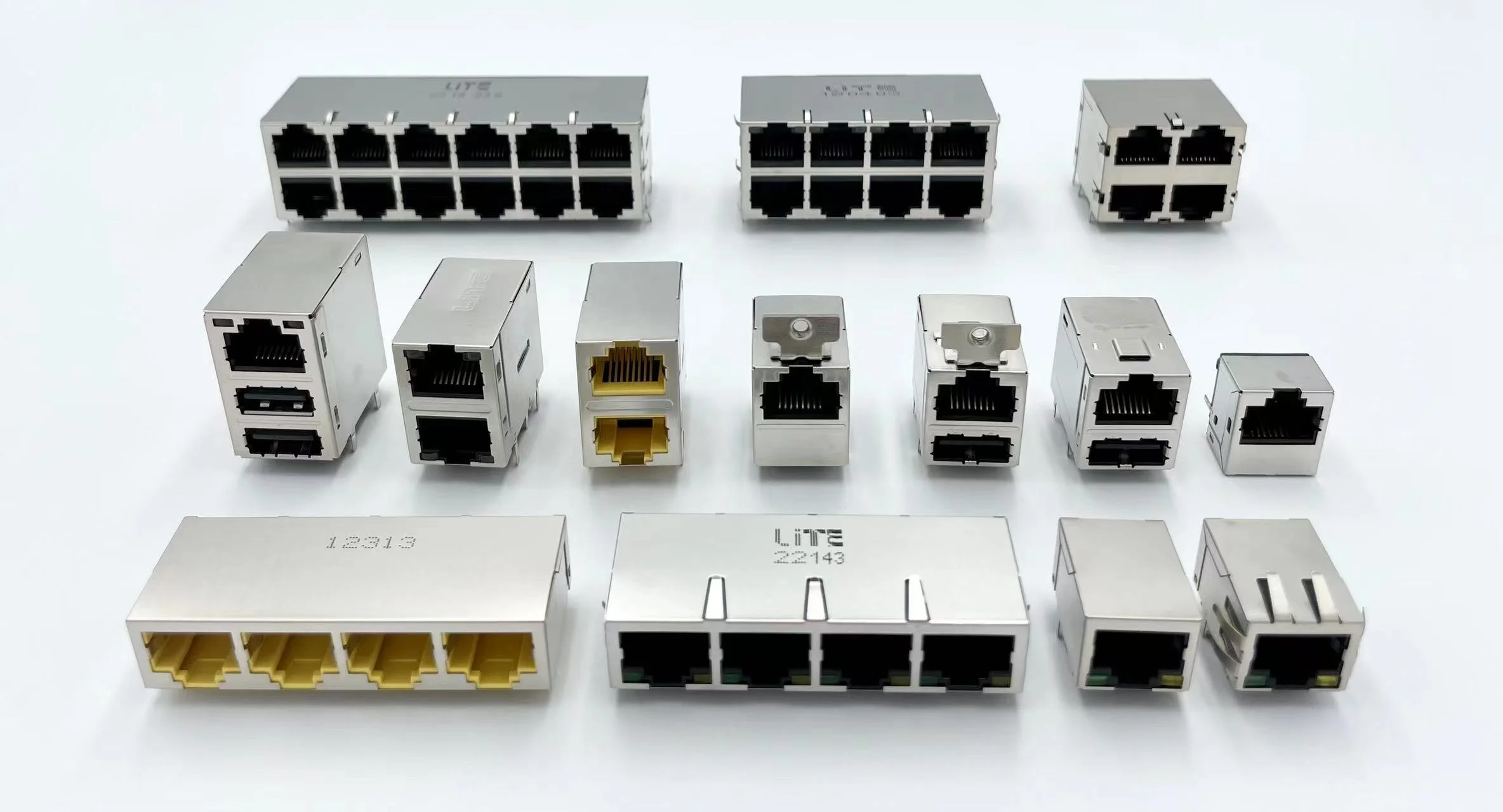RJ45 Flat Tab down Unshielded 90 degree SMT 8P8C